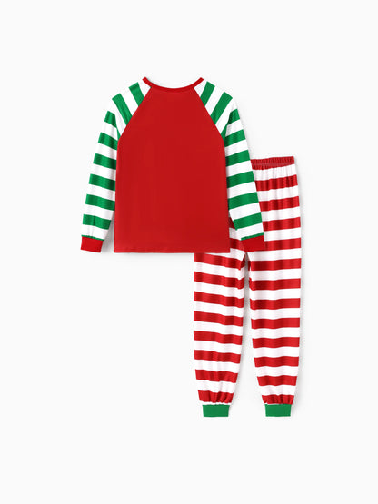 SpongeBob SquarePants Christmas Matching Family Striped Pajamas Set with Christmas Socks Red