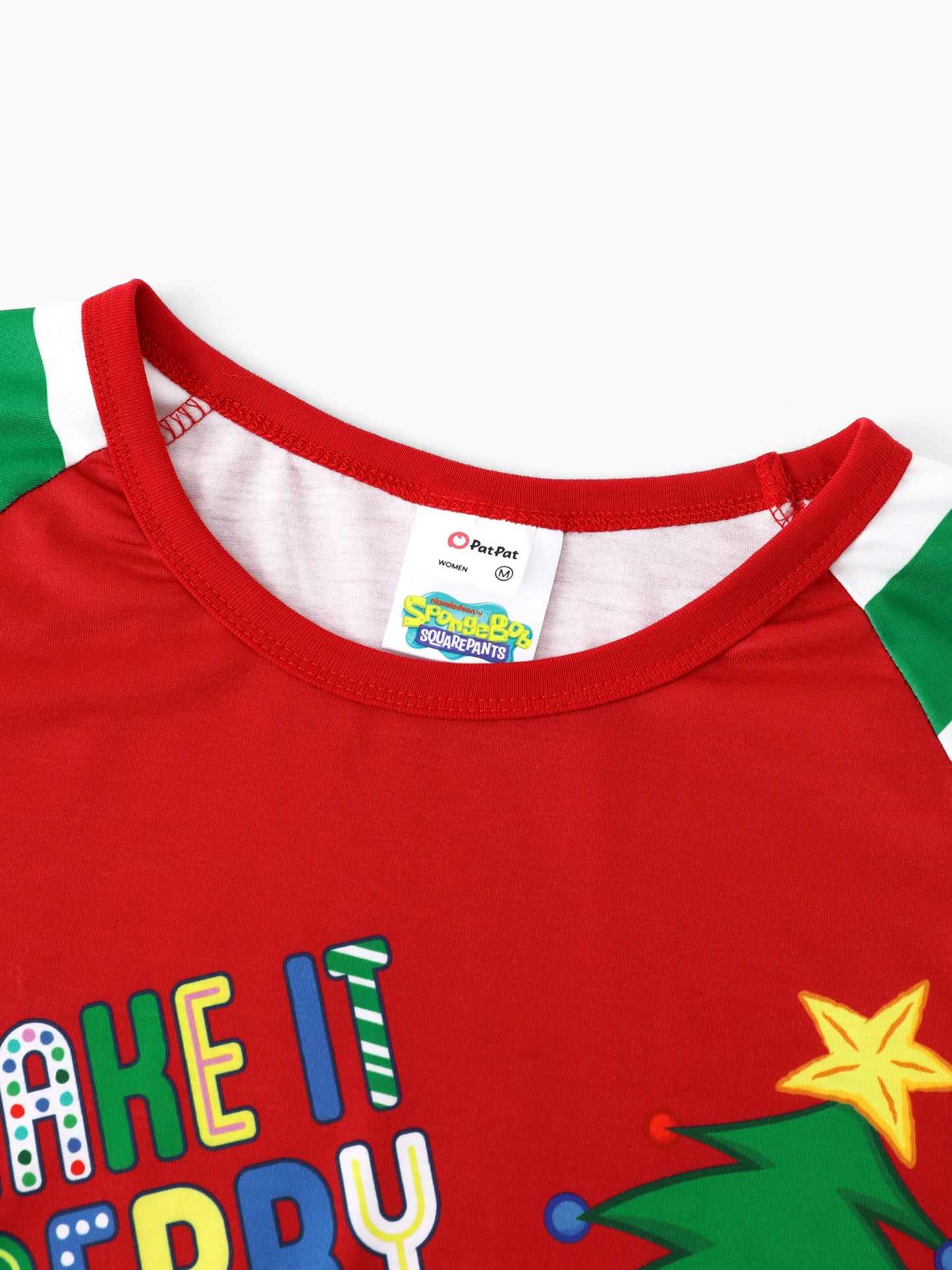 SpongeBob SquarePants Christmas Matching Family Striped Pajamas Set with Christmas Socks Red