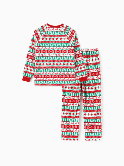 Conjunto de Pijamas Polar em Fleece com Padrão Fair Isle para a Família - Frosty, o Boneco de Neve - Natal - Vermelho
