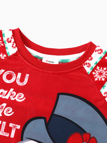 Conjunto de Pijamas Polar em Fleece com Padrão Fair Isle para a Família - Frosty, o Boneco de Neve - Natal - Vermelho