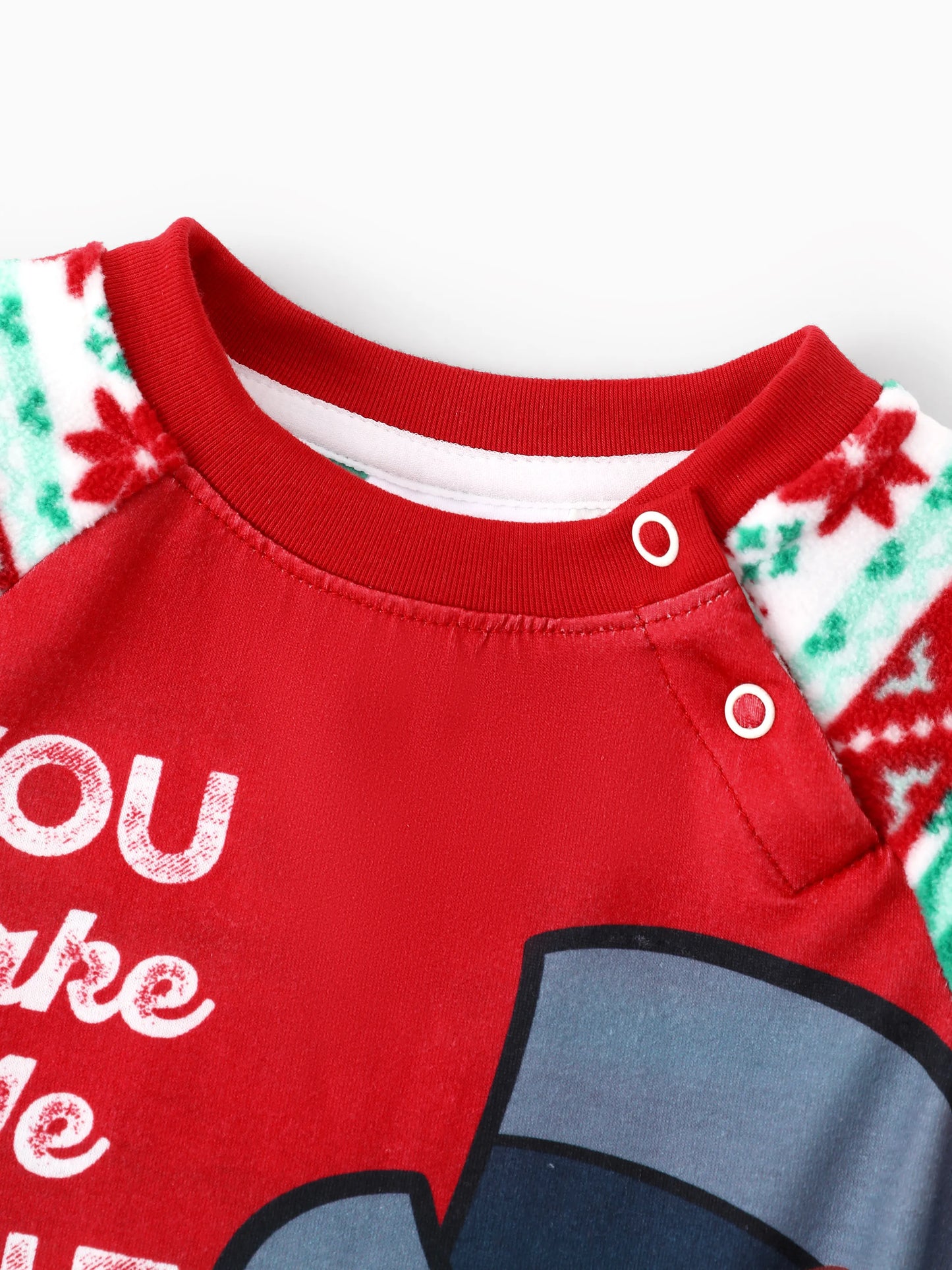 Conjunto de Pijamas Polar em Fleece com Padrão Fair Isle para a Família - Frosty, o Boneco de Neve - Natal - Vermelho