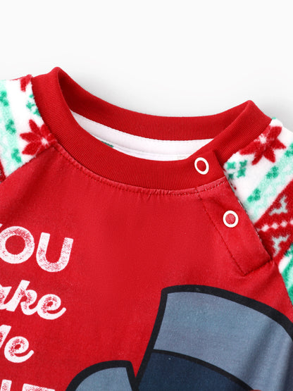 Conjunto de Pijamas Polar em Fleece com Padrão Fair Isle para a Família - Frosty, o Boneco de Neve - Natal - Vermelho