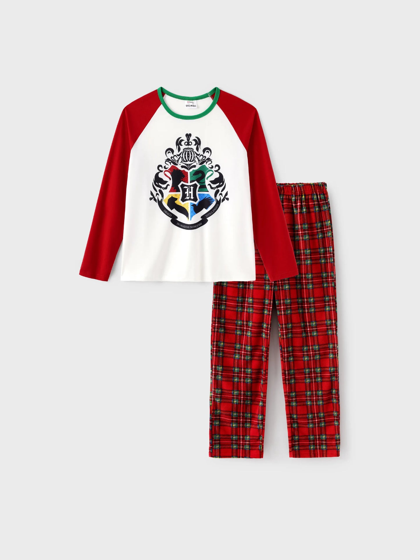 Conjunto de Pijamas em Fleeces para Famílias Harry Potter para o Natal com Meias de Natal Vermelhas