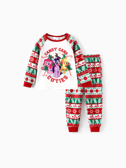 Conjunto de Pijamas em Fleece para Mãe e Filha My Little Pony com Meias de Natal Vermelhas