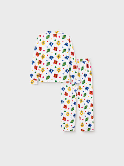 Harry Potter Christmas Family Matching Shirt Pajamas Set with Christmas Socks White