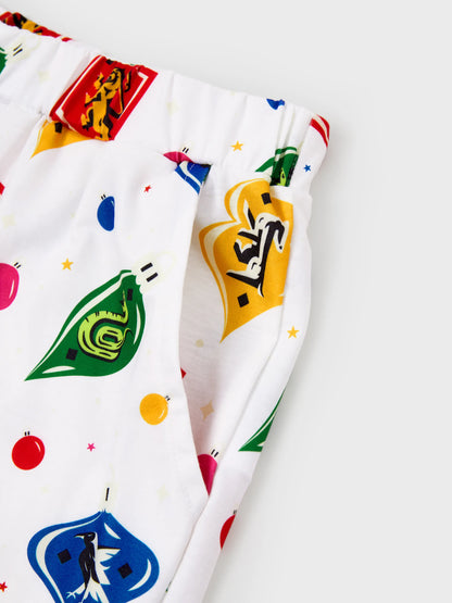 Harry Potter Christmas Family Matching Shirt Pajamas Set with Christmas Socks White