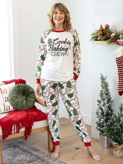 Christmas Matching Family Pajamas Set Christmas Tree Print Red and Apricot PJS with Christmas Socks Apricot