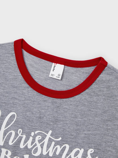 Christmas Matching Family Pajamas Set Glow In The Dark Santa Claus Christmas-themed Print PJS with Christmas Socks Color block