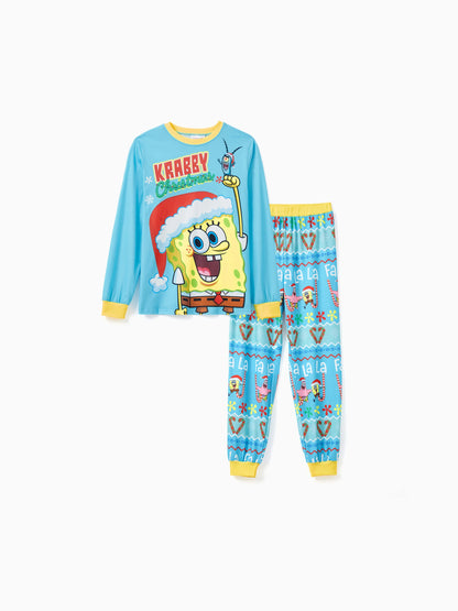 Conjuntos de Pijamas para a Família SpongeBob SquarePants com Meias de Natal