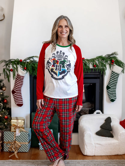 Conjunto de Pijamas em Fleeces para Famílias Harry Potter para o Natal com Meias de Natal Vermelhas