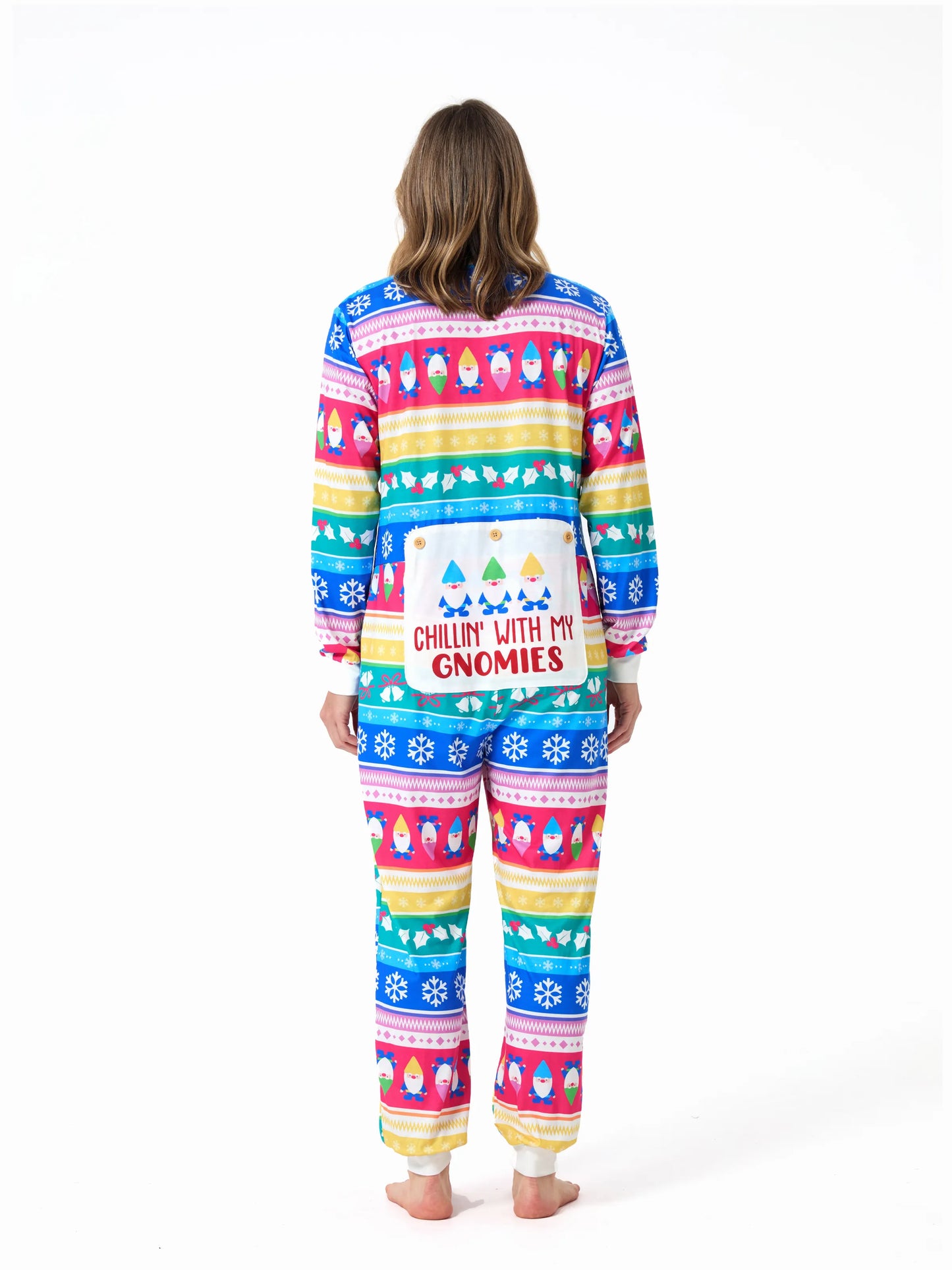 Christmas Matching Family Pajamas Set Christmas Gnome Striped PJS with Christmas Socks Multi-color