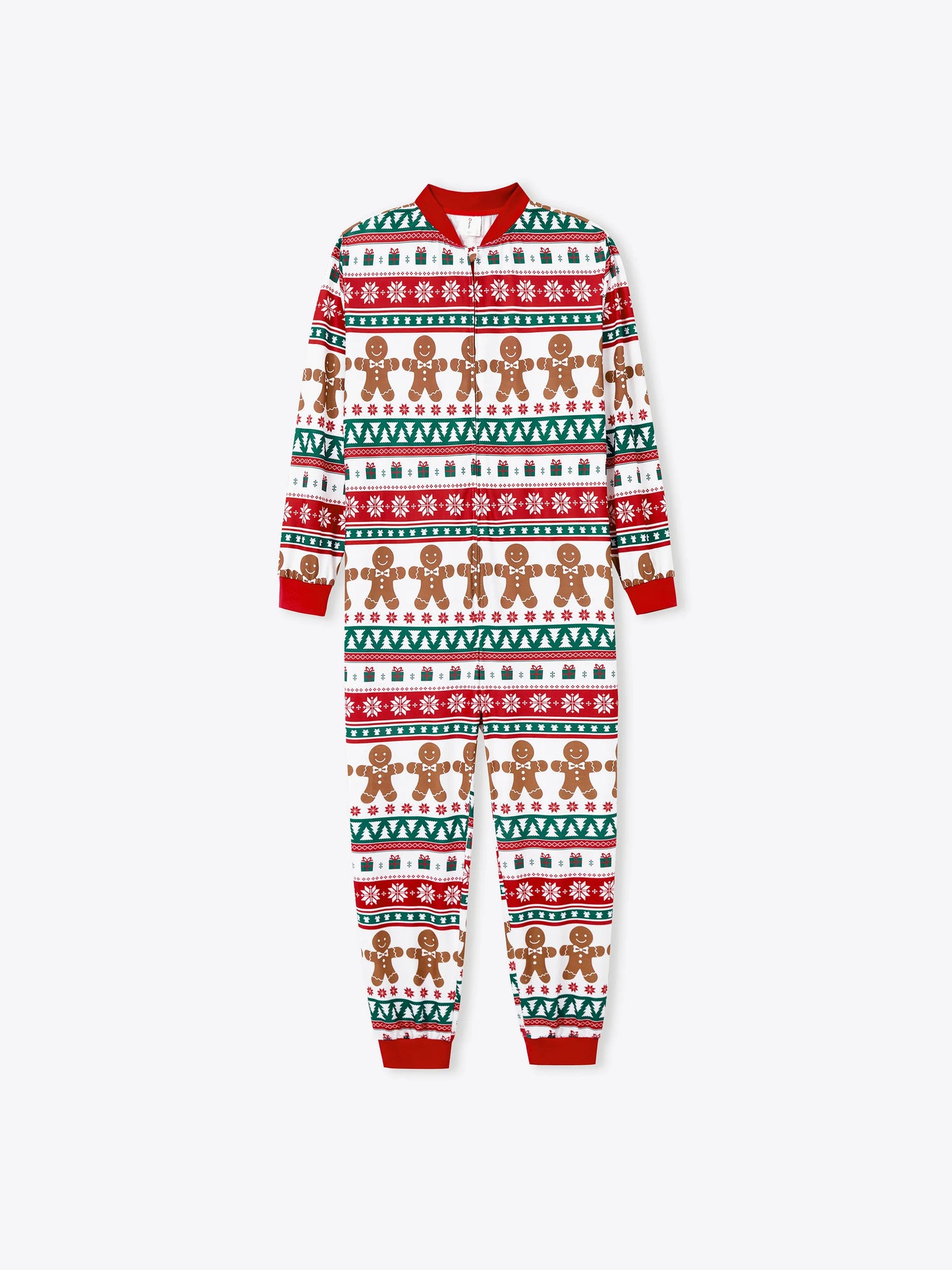 Christmas Matching Family Pajamas Set Gingerbread Christmas-theme Plaid Print PJS with Christmas Socks Red
