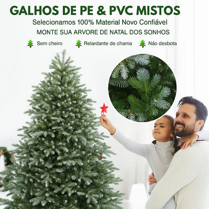 Árvore de Natal Completa com Luzes LED e Montagem Automática por controlo
