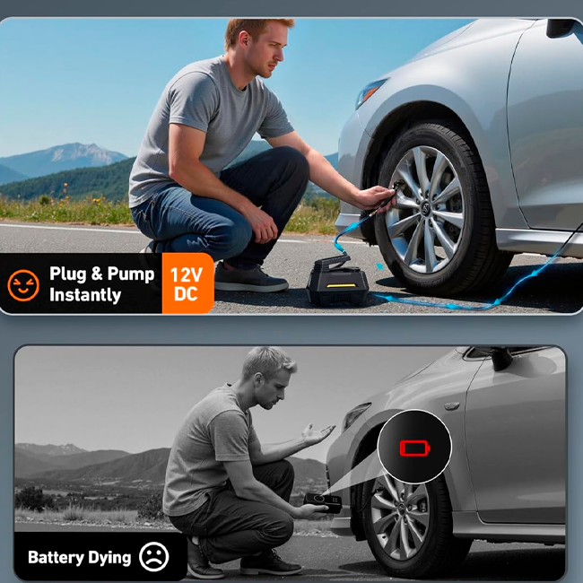 Bomba de ar portátil de compressor de ar para pneus de carro