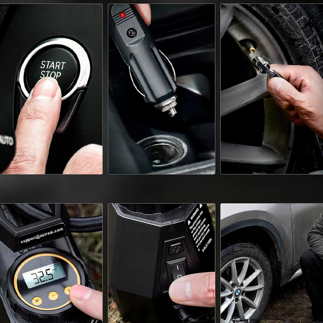 Bomba de ar portátil de compressor de ar para pneus de carro