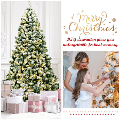 Árvore de Natal Nevada com Luzes LED Integradas (550 Luzes Premium)