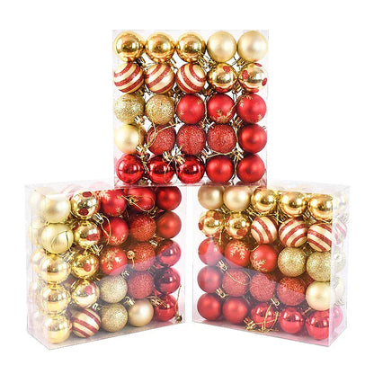 Conjunto 50 Bolas de Natal Vermelhas e Douradas — Luxo & Elegância Festiva
