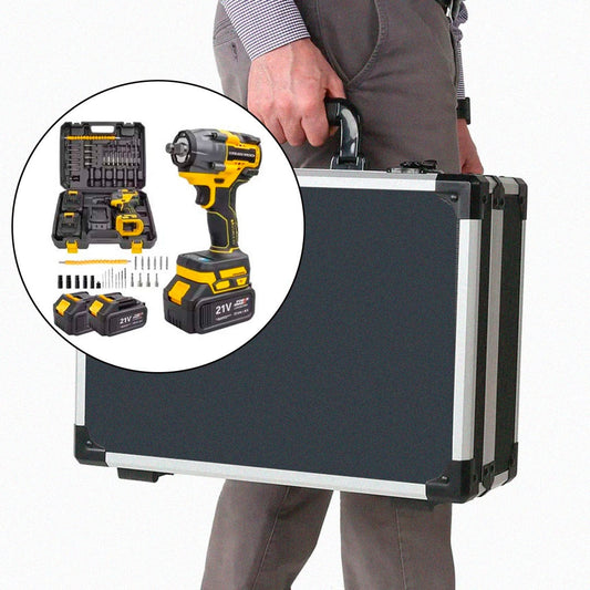 Maleta de Ferramentas + Chave de Impacto Sem Fios + 26 Peças