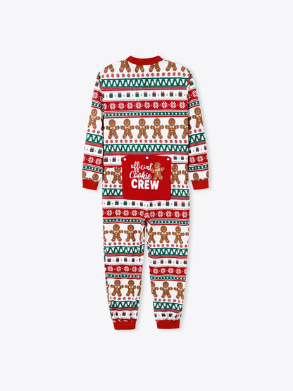 Christmas Matching Family Pajamas Set Gingerbread Christmas-theme Plaid Print PJS with Christmas Socks Red