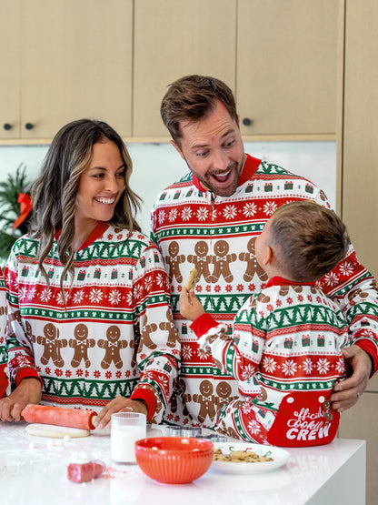 Christmas Matching Family Pajamas Set Gingerbread Christmas-theme Plaid Print PJS with Christmas Socks Red