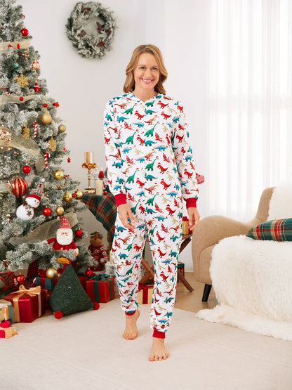 Pijamas de Natal em Família com Design 3D - PJs tipo Onesie com Meias de Natal Multicoloridas