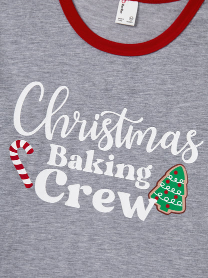 Christmas Matching Family Pajamas Set Glow In The Dark Santa Claus Christmas-themed Print PJS with Christmas Socks Color block