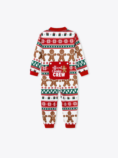 Christmas Matching Family Pajamas Set Gingerbread Christmas-theme Plaid Print PJS with Christmas Socks Red