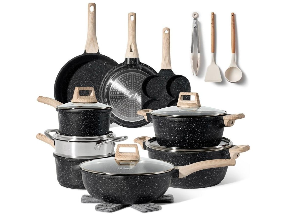 Trem de Cozinha 21 Peças Preto